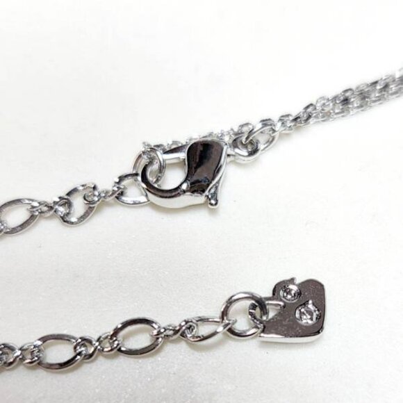 💞Swarovski Droplet Necklace Dangle Pendant With Clear Crystals Silver Tone 💞 - Picture 6 of 10